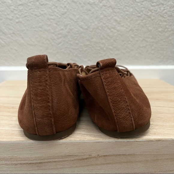 Lucky Brand Toffee Brown Aviee Ballet Lace Up Flats 7 - Picture 5 of 7